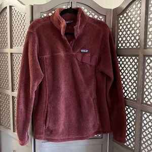 Patagonia Womens 1/4 Quarter Snap Fleece Sweatshirt | XL | Burgundy
